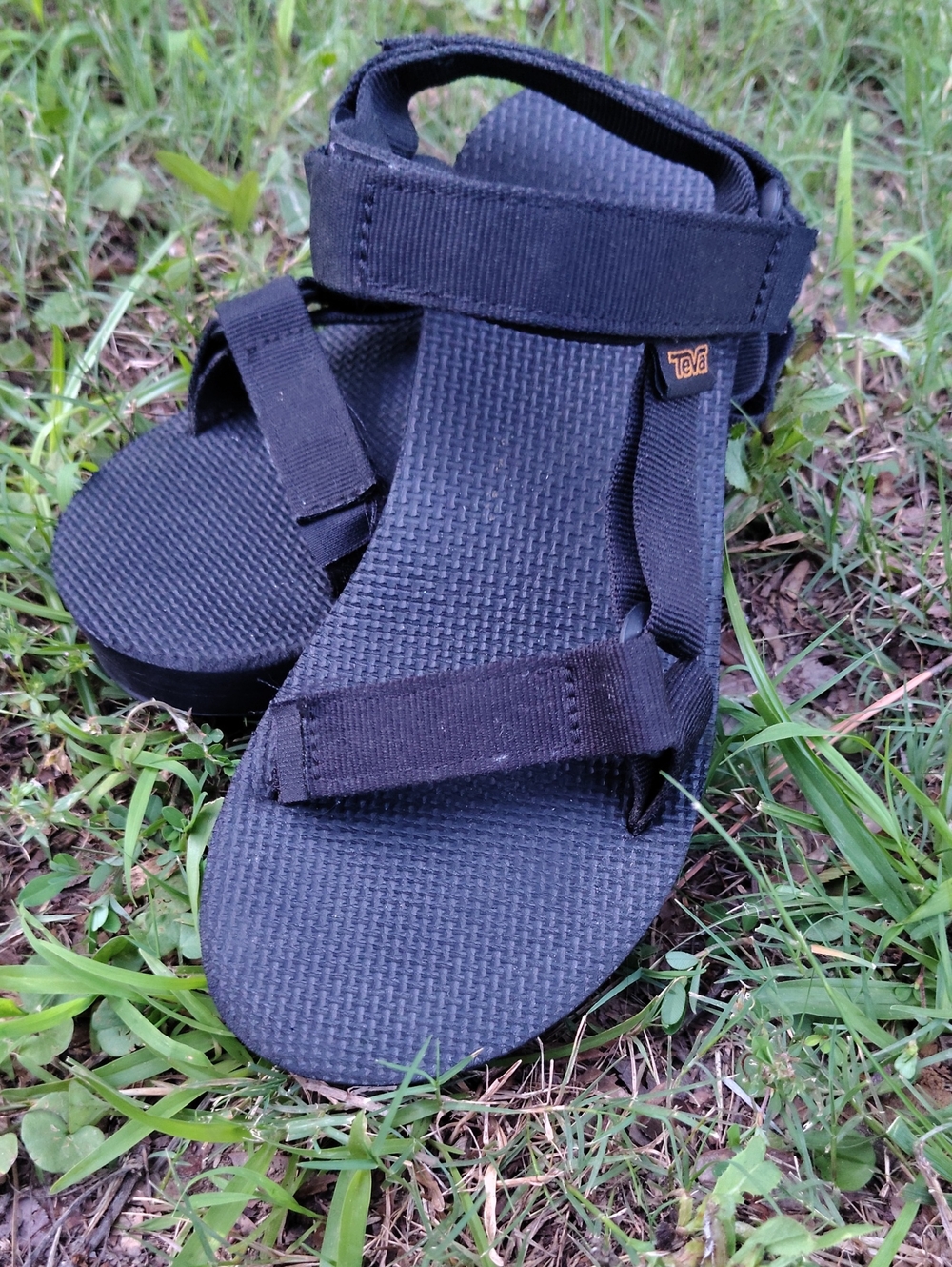 Original Universal Teva Black Open-Toe Adjustable Strap Sandals M SZ 6 W SZ 8